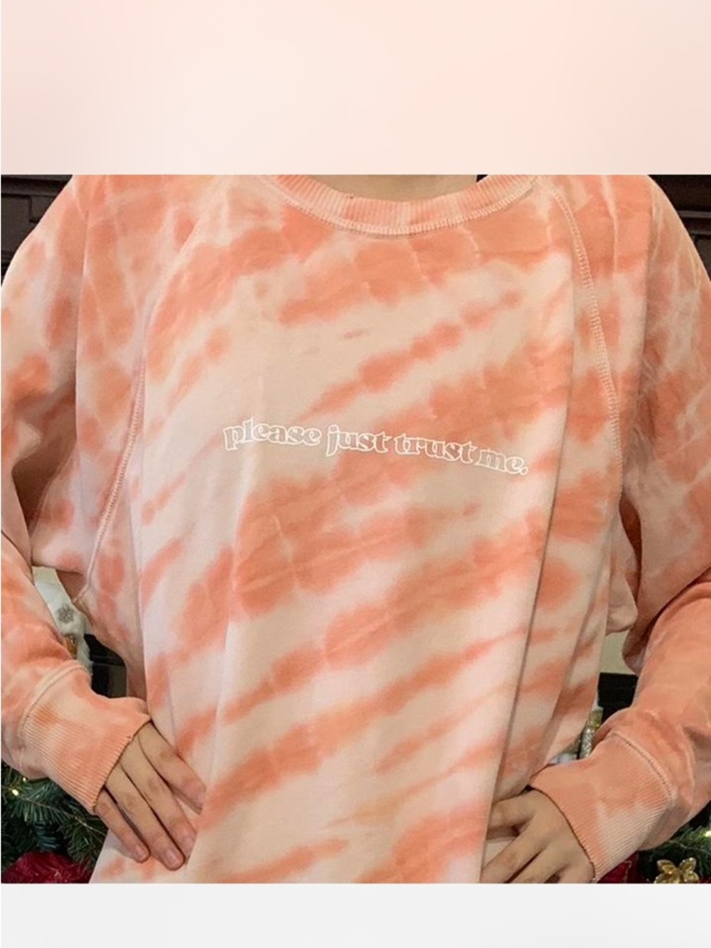 Aerie:  “Please Just Trust Me” Tie-Dye Pullover Sweatshirt, Small/Oversized